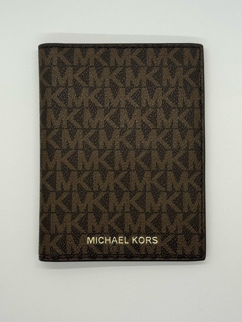 Michael Kors Signature Logo Bifold Wallet Brown MK Monogram Card Holder